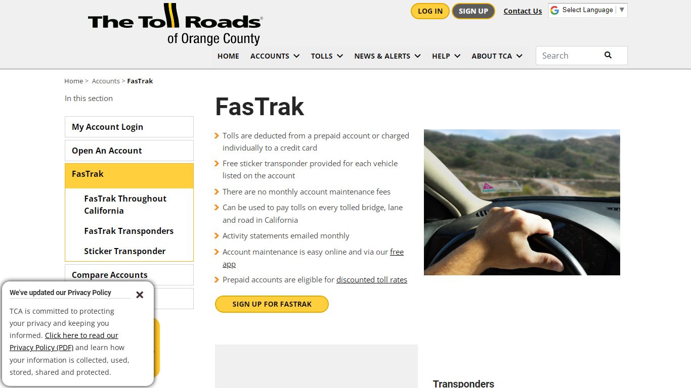 FasTrak | The Toll Roads